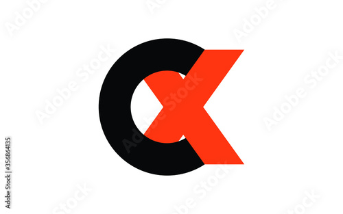 CX or XC Letter Initial Logo Design, Vector Template