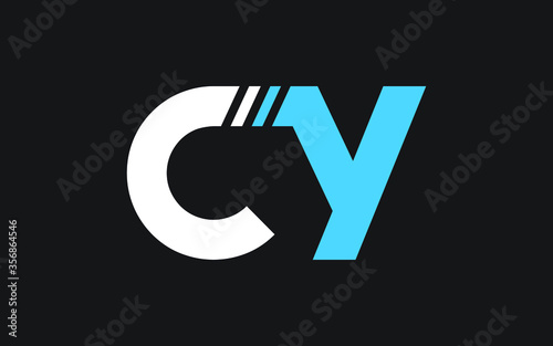 CY or YC Letter Initial Logo Design, Vector Template photo