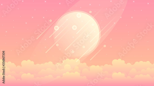 Sky Moon and Stars Abstract Background Gradient Vector Natural Light Skyscrape