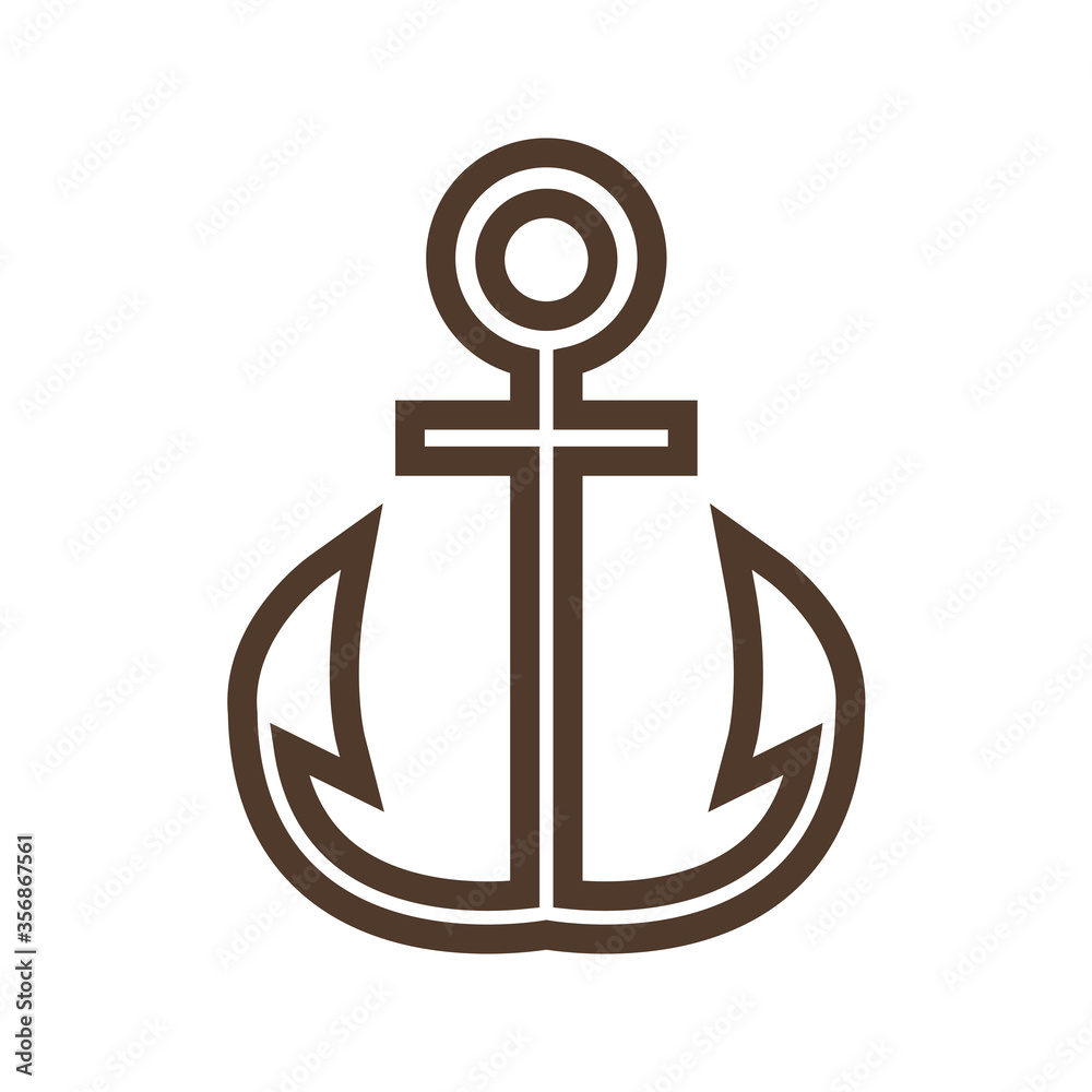 Linear vector icon of ship anchor