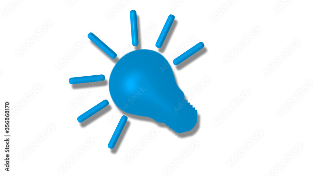New aqua color 3d idea bulb icon on white background,3d idea icon New aqua color 3d idea bulb icon on white background,3d idea icon