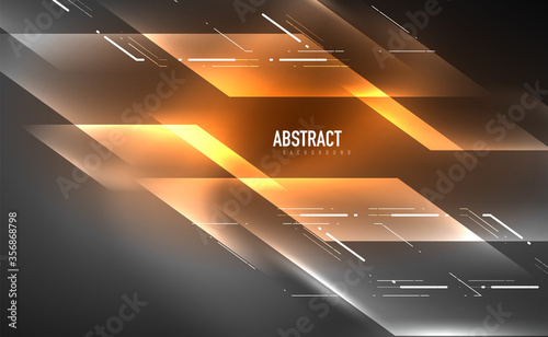 Dynamic neon shiny abstract background. Trendy abstract layout template for business or technology presentation, internet poster or web brochure cover, wallpaper