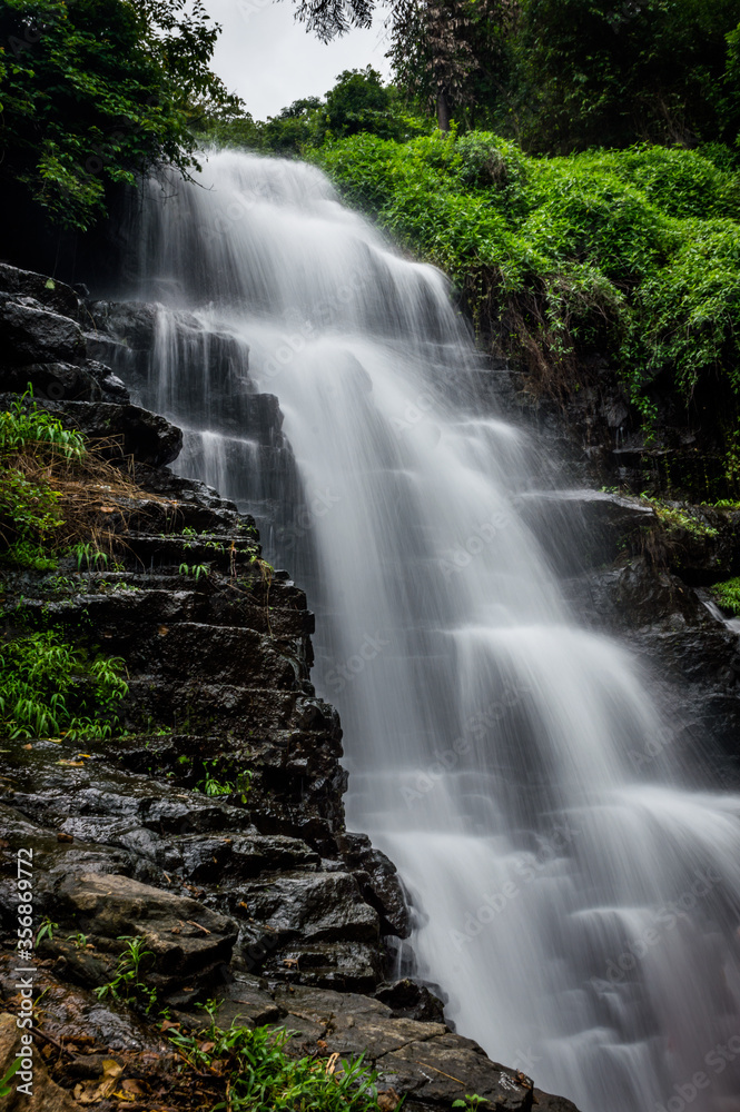 The beauty of Palaoorkotta waterfalls in Malappuram district of Kerala state, India.