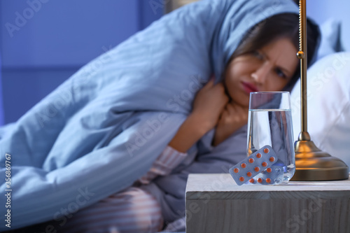 Sleeping pills on table in ...