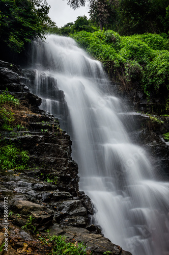 The beauty of Palaoorkotta waterfalls in Malappuram district of Kerala state, India. © Sainuddeen