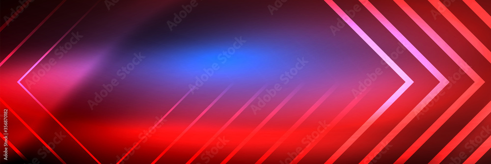 Shiny neon glowing techno lines, hi-tech futuristic abstract background template with square shapes Shiny neon glowing techno lines, hi-tech futuristic abstract background template with square shapes