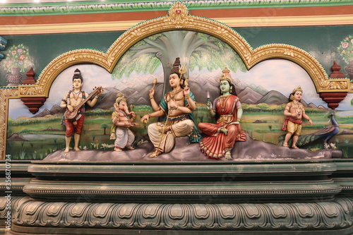 Fresque d'un temple hindou à Kuala Lumpur, Malaisie photo