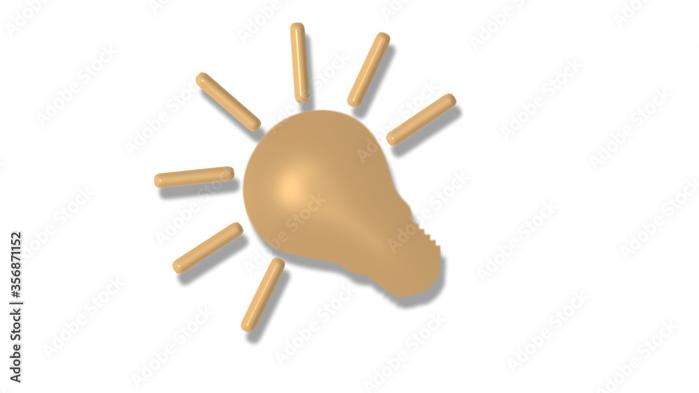 Amazing 3d idea bulb icon on white background