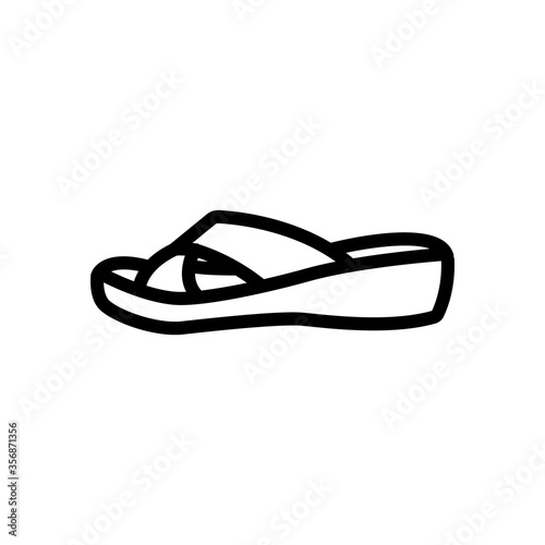 flip flop shoe icon vector. flip flop shoe sign. isolated contour symbol illustration