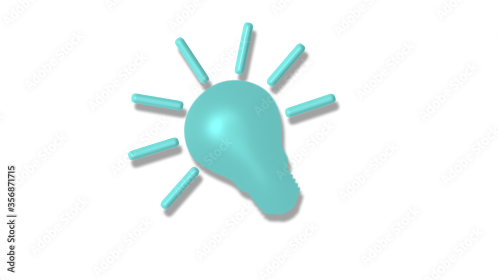 New cyan light 3d bulb icon on white background,bulb icons New cyan light 3d bulb icon on white background,bulb icons