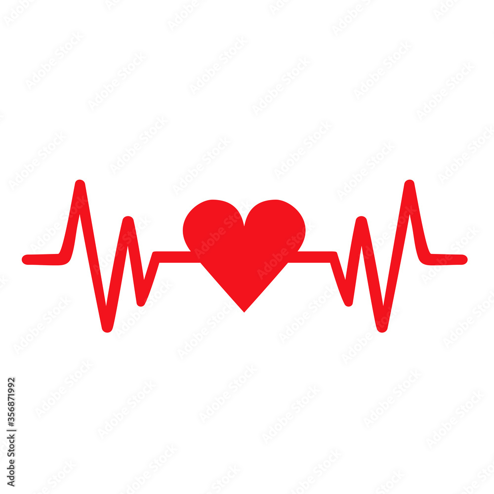 Heartbeat pulse flat design. valentine illustration Heartbeat pulse flat design. valentine illustration
