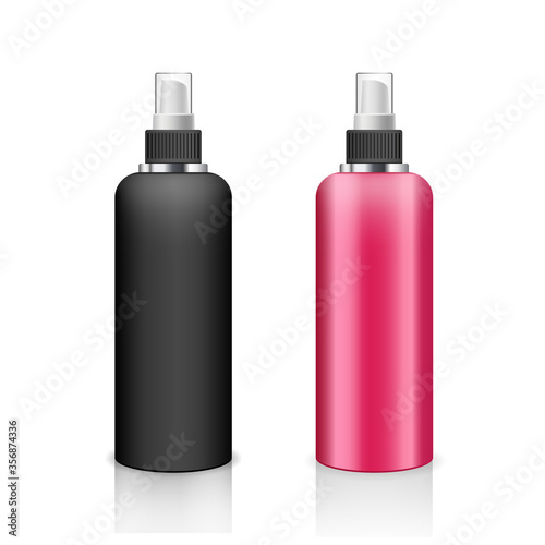 Vector Spray bottle black and pink products, design collection isolated on whtie background, llustration