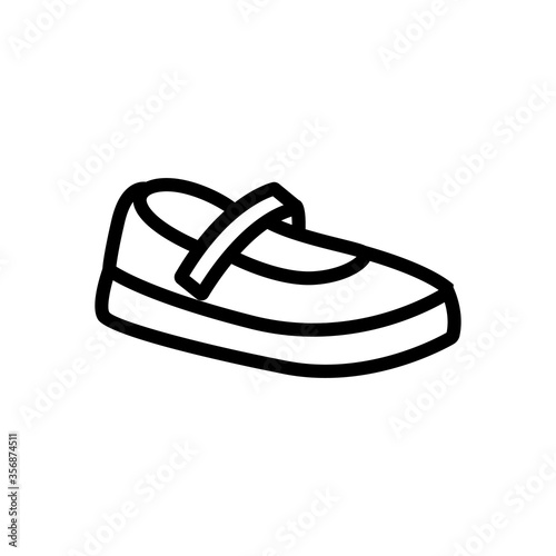 mary jane shoe icon vector. mary jane shoe sign. isolated contour symbol illustration