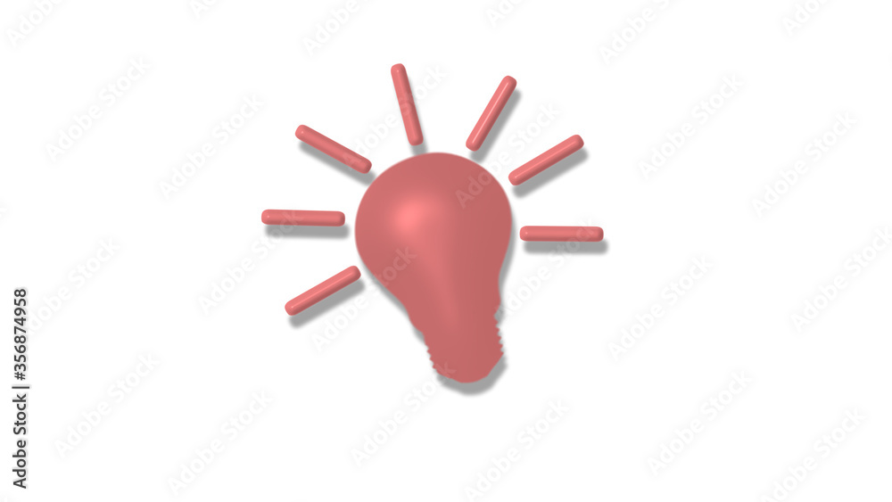 New red light 3d idea bulb icon on white background,bulb icon New red light 3d idea bulb icon on white background,bulb icon