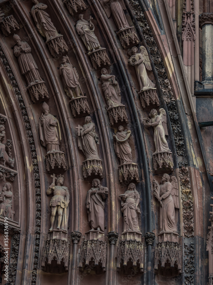 Outside of the Notre dane de Strasbourg Cathedral in Alsace Outside of the Notre dane de Strasbourg Cathedral in Alsace