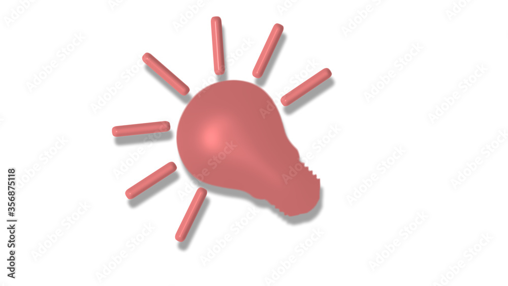 New red light 3d idea bulb icon on white background,bulb icon New red light 3d idea bulb icon on white background,bulb icon