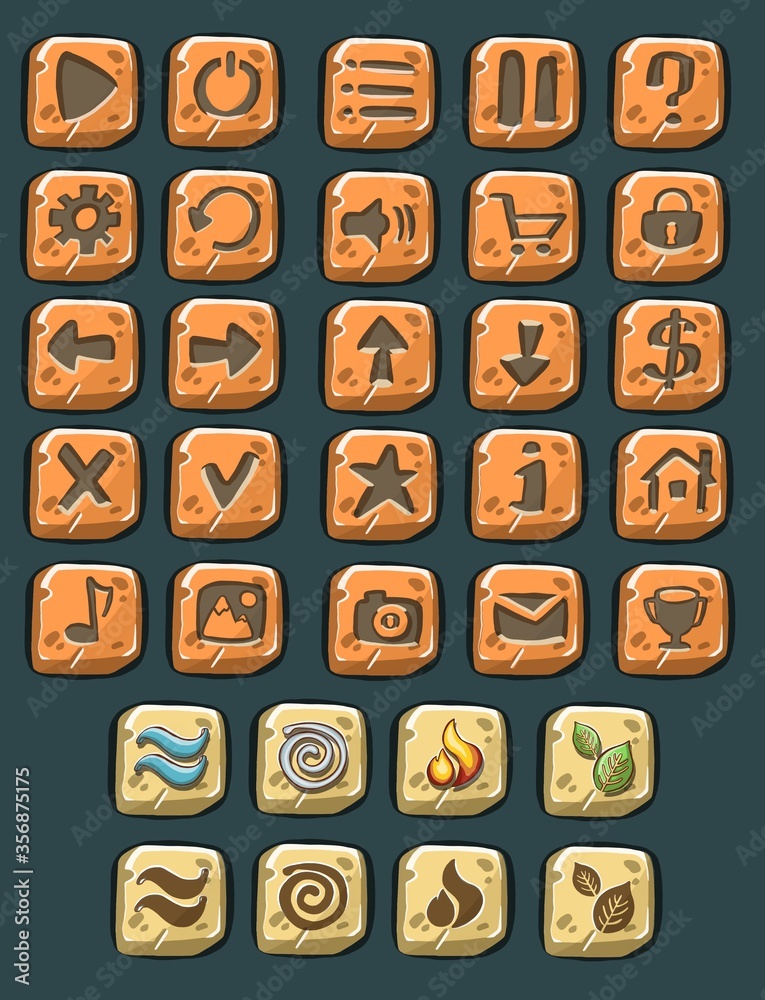 Fototapeta premium Set Of Web Square Button. Vector illustration