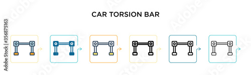 Car torsion bar vector icon in 6 different modern styles. Black, two colored car torsion bar icons designed in filled, outline, line and stroke style. Vector illustration can be used for web, mobile,