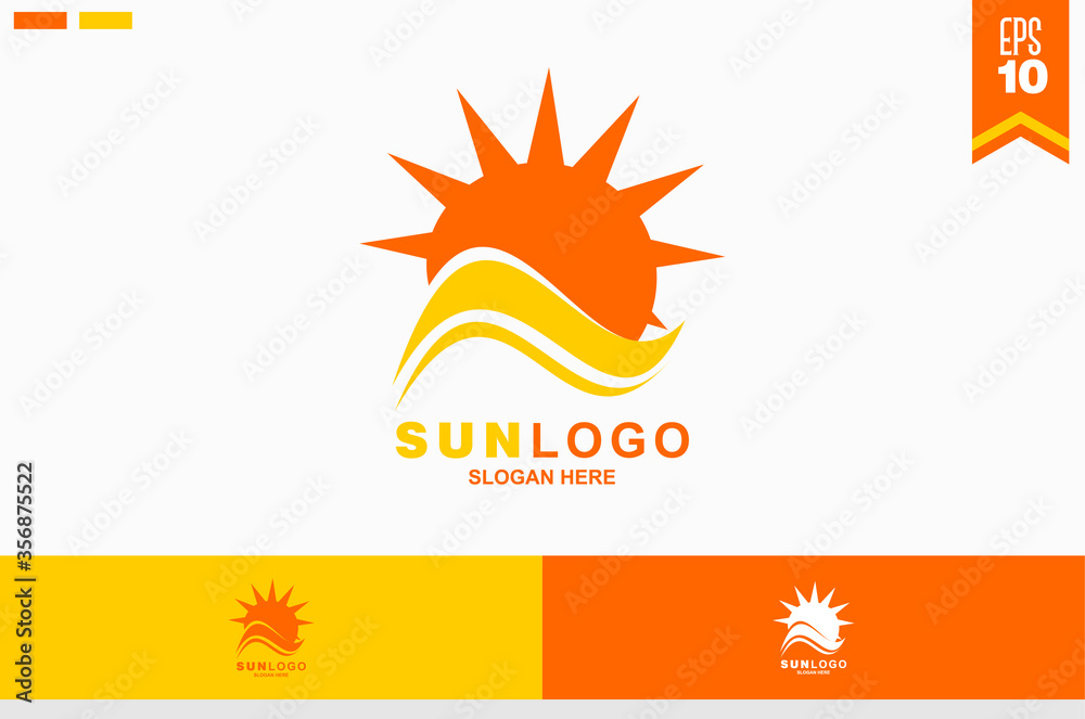 Naklejka premium Abstract sun logo design template