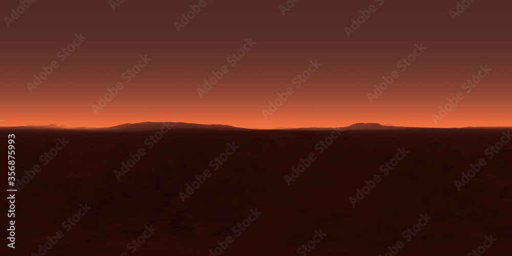 360 degree night desert landscape. Equirectangular projection, environment map, HDRI spherical panorama.