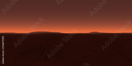 360 degree night desert landscape. Equirectangular projection, environment map, HDRI spherical panorama.