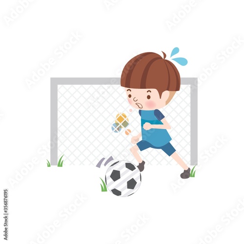 school boy playing football