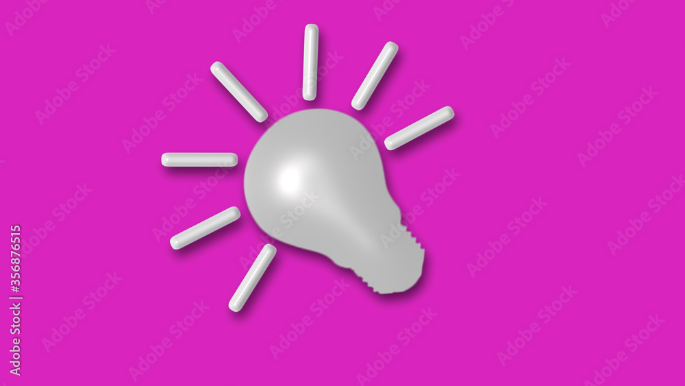 Amazing idea bulb icon on pink background,3d bulb icon Amazing idea bulb icon on pink background,3d bulb icon