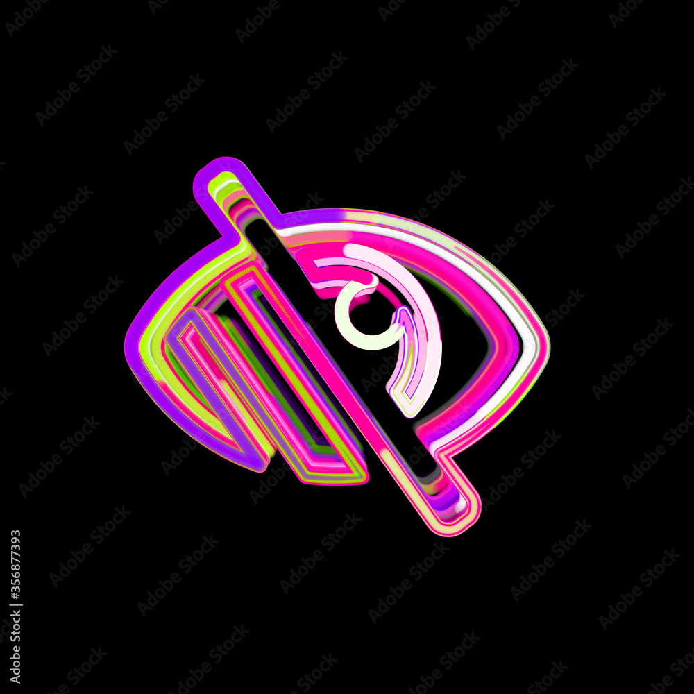 Symbol low vision from multi-colored circles and stripes. UFO Green, Purple, Pink Symbol low vision from multi-colored circles and stripes. UFO Green, Purple, Pink