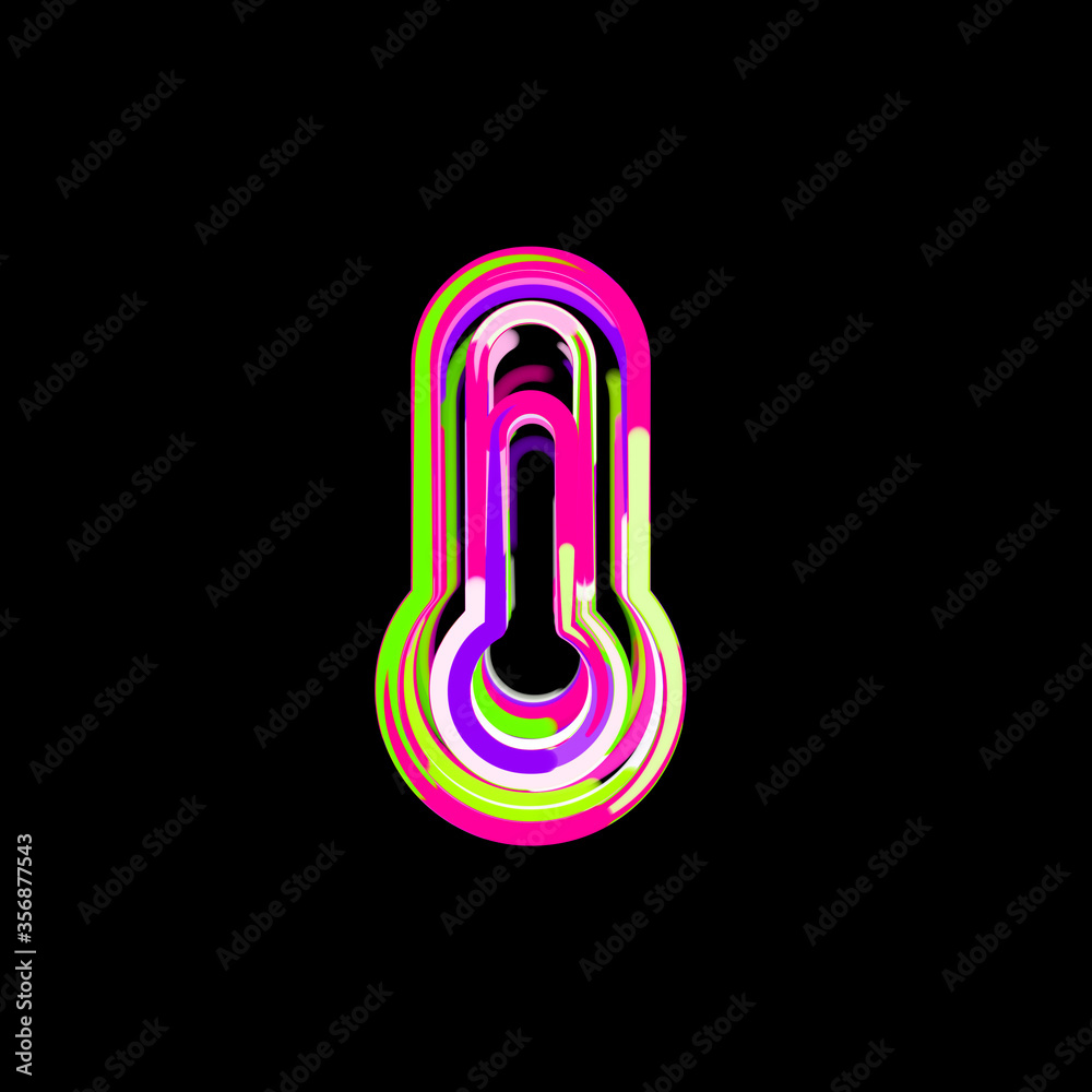 Symbol thermometer three quarters from multi-colored circles and stripes. UFO Green, Purple, Pink Symbol thermometer three quarters from multi-colored circles and stripes. UFO Green, Purple, Pink