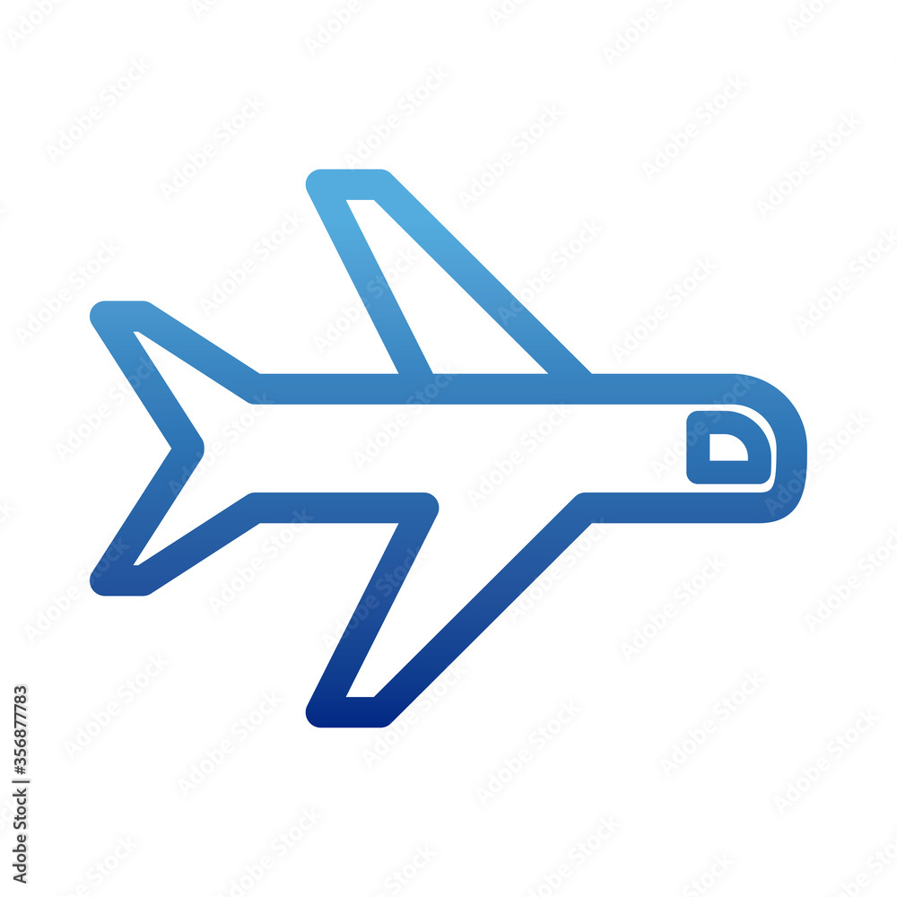 airplane , passenger plane, degraded line style icon