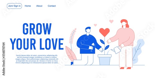 Love romantic relation, charity acts landing page