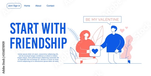 Friendship relationship building landing page