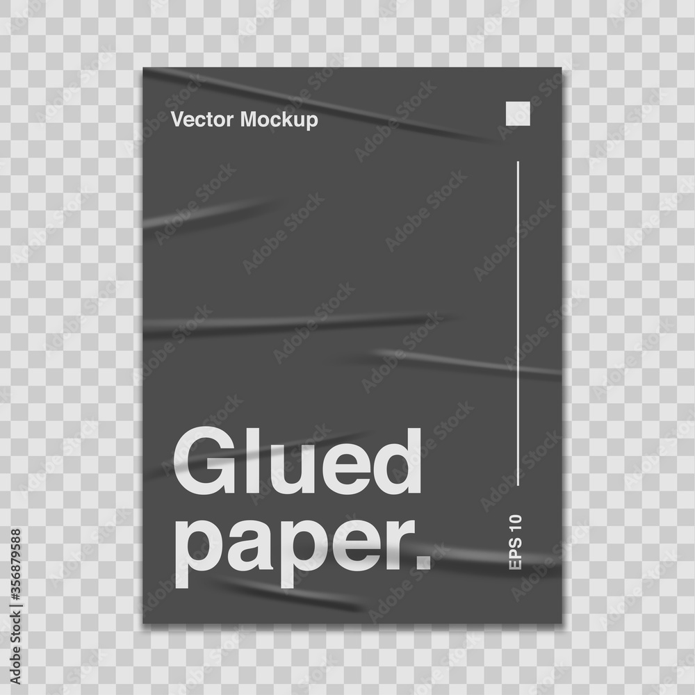 Set Glued Paper Mockup Vector Illustration Set Glued Paper Mockup Vector Illustration