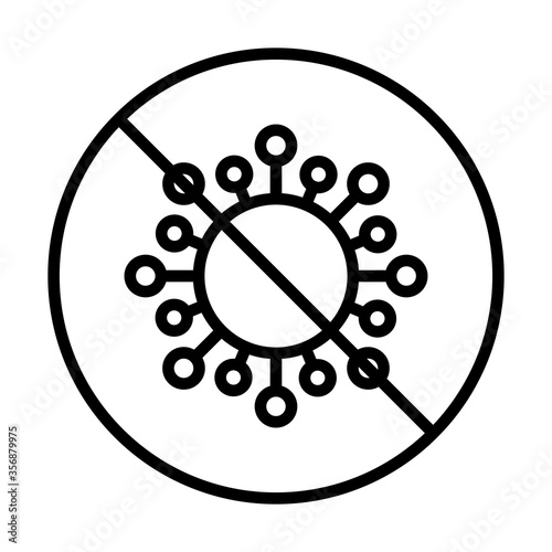 stop coronavirus, global pandemic alert, line style icon