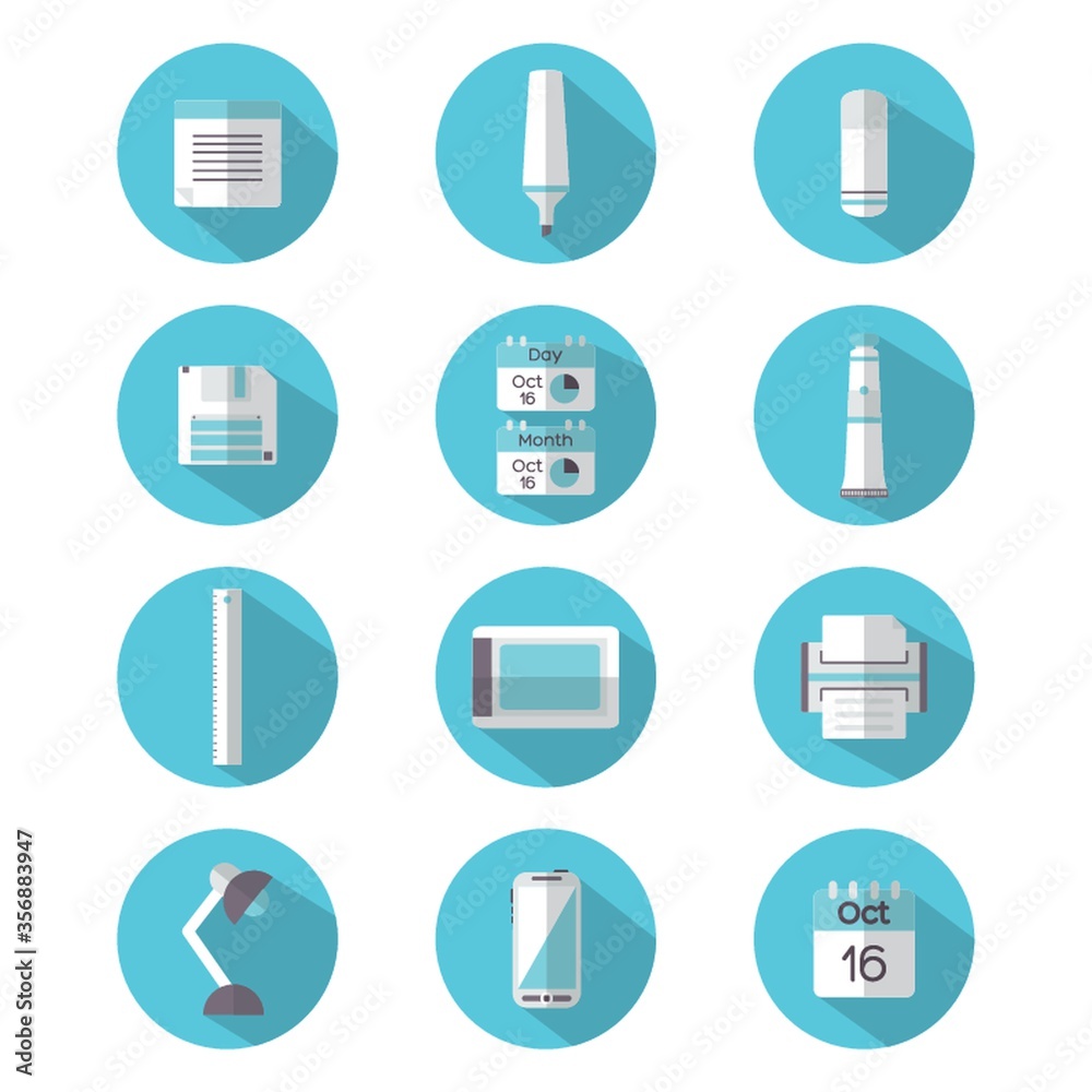 set of office icons set of office icons