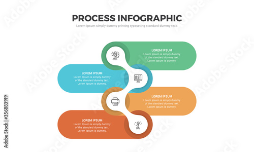 Vector Infographic design with icons and 4 options or steps. Infographics for business concept. Can be used for presentations banner, workflow layout, process diagram, flow chart, info graph