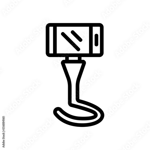 phone on portable selfie tripod icon vector. phone on portable selfie tripod sign. isolated contour symbol illustration