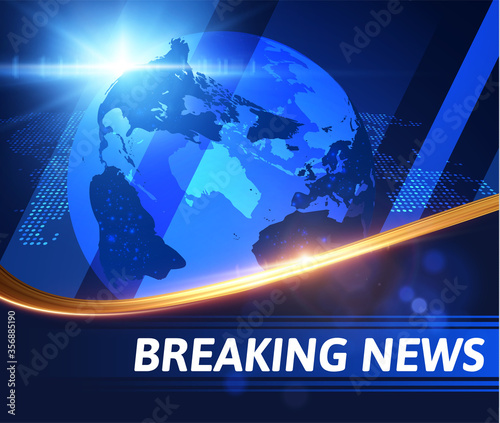 Breaking news vector background with golden wavy line. EPS10