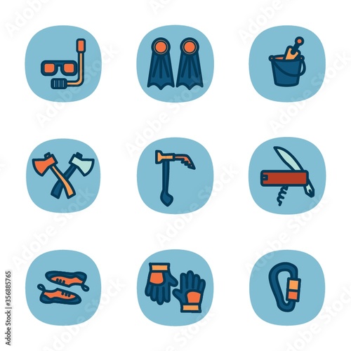 set of travel icons