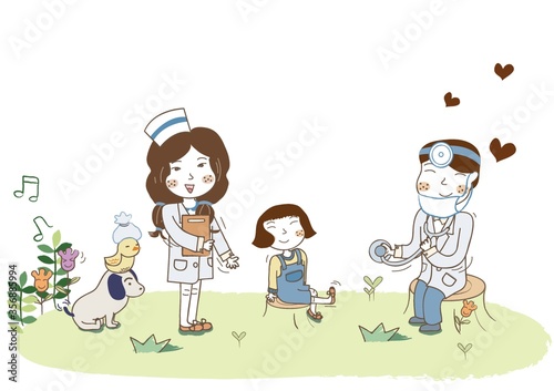 girl getting medical checkup