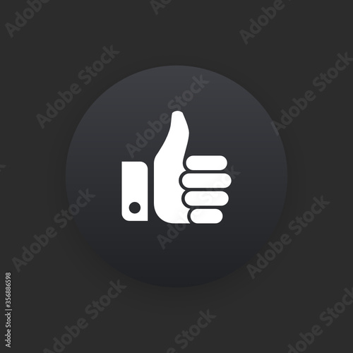 Thumbs Up -  Matte Black Web Button