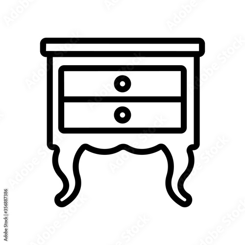 nightstand old-fashioned style icon vector. nightstand old-fashioned style sign. isolated contour symbol illustration