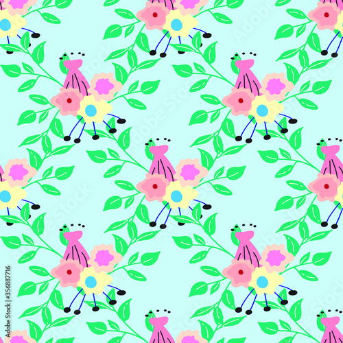 seamless nature of flower, branch, and leaves. Can use for print, template, fabric, presentation, textile, banner, poster, wallpaper, 