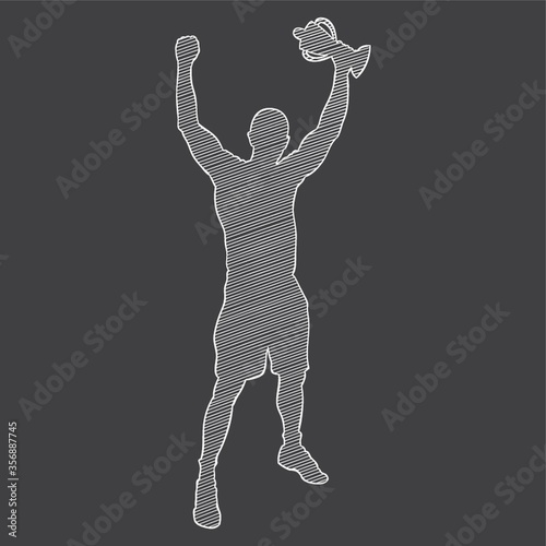 silhouette of a sportsman holding a trophy