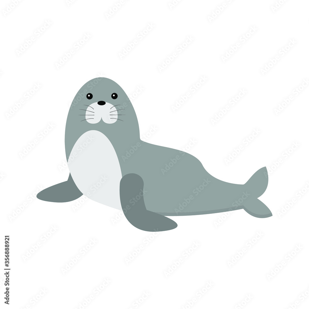 cute seal cartoon vector illustration Stock Vector | Adobe Stock