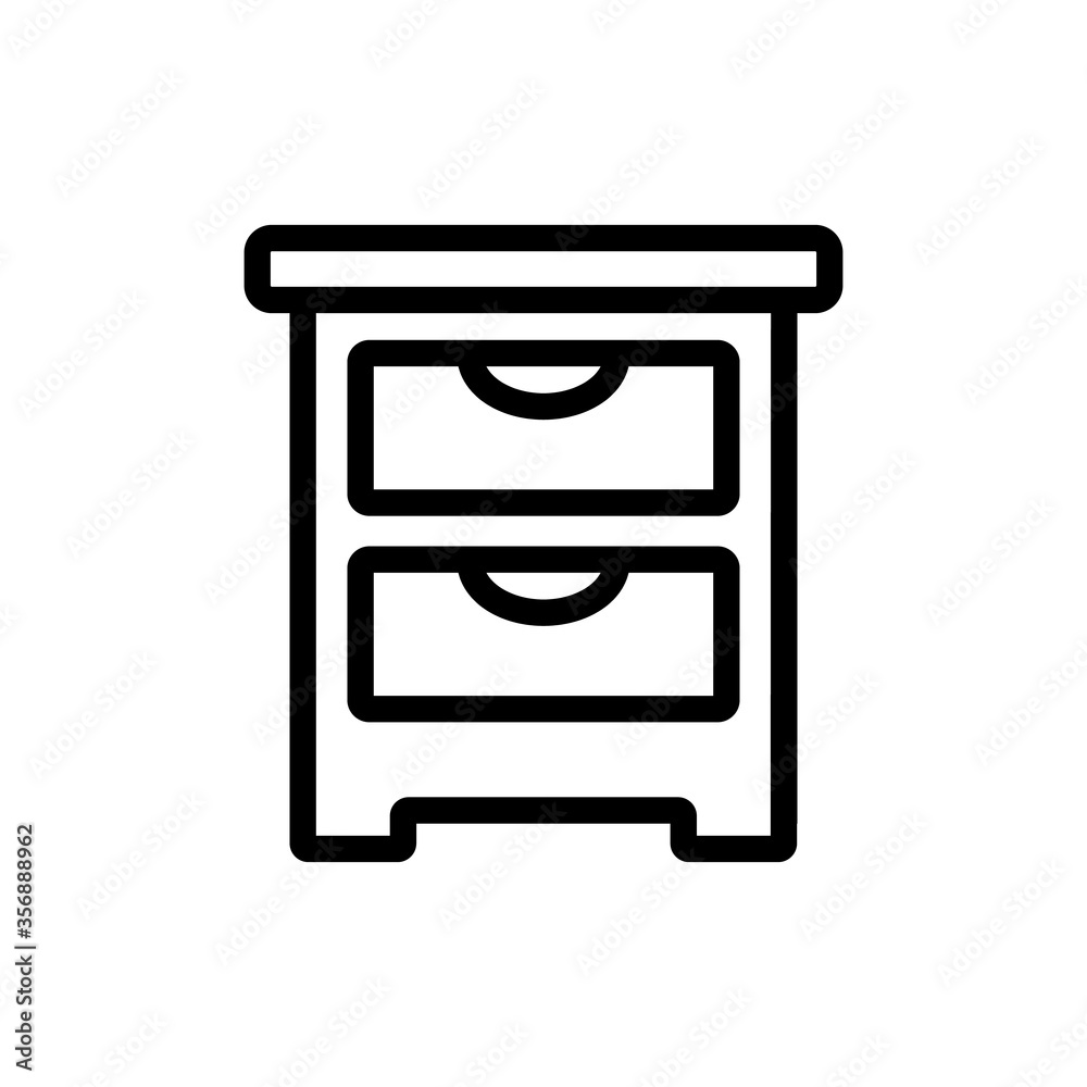 nightstand classic design interior icon vector. nightstand classic design interior sign. isolated contour symbol illustration nightstand classic design interior icon vector. nightstand classic design interior sign. isolated contour symbol illustration