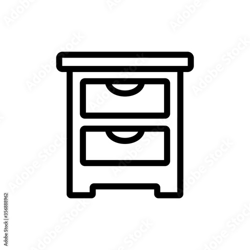 nightstand classic design interior icon vector. nightstand classic design interior sign. isolated contour symbol illustration