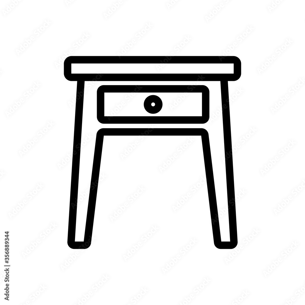 retro nightstand icon vector. retro nightstand sign. isolated contour symbol illustration