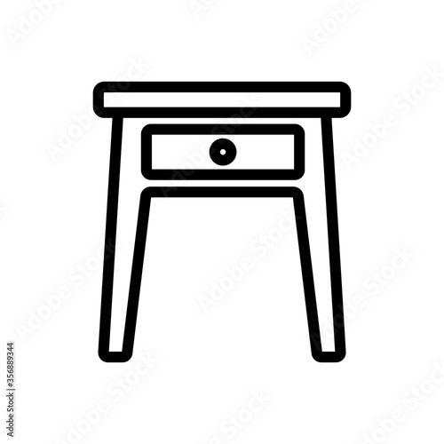 retro nightstand icon vector. retro nightstand sign. isolated contour symbol illustration