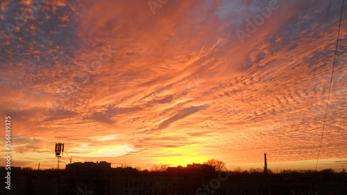 sunset in the city